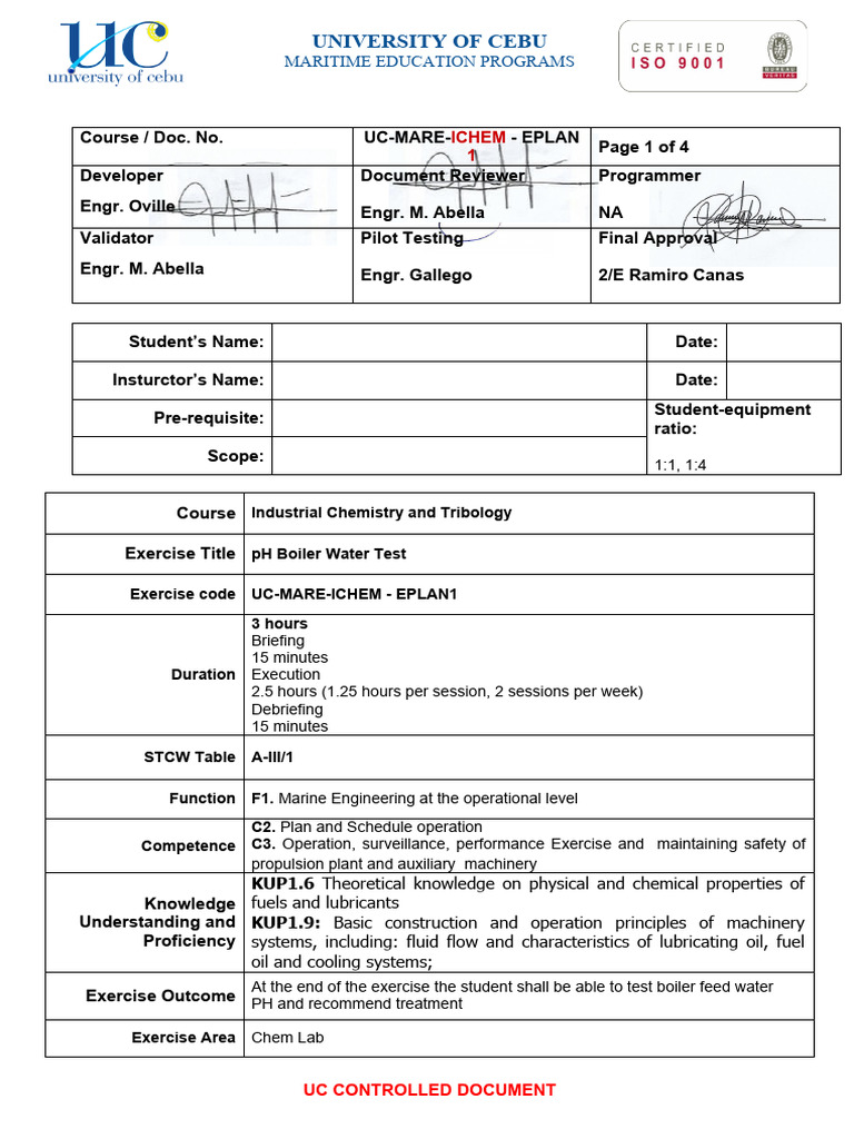 EPlan1pHBoilerWaterTest Download Free PDF Personal Protective