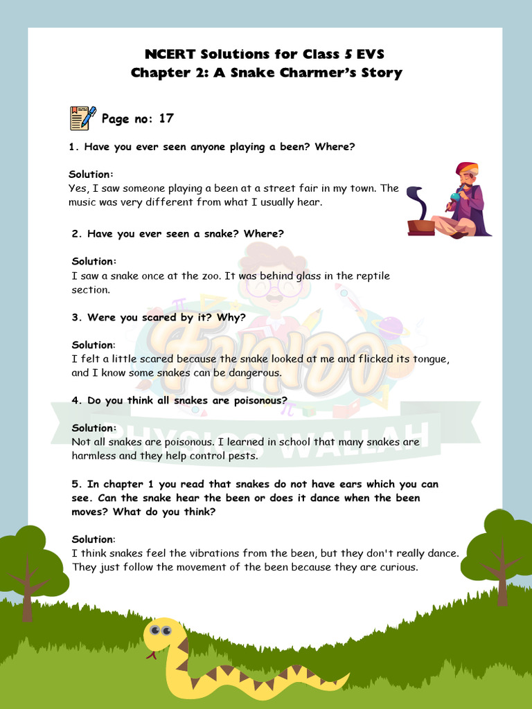 EVS CH 2 The Snake Charmers Story 1 PDF Cattle