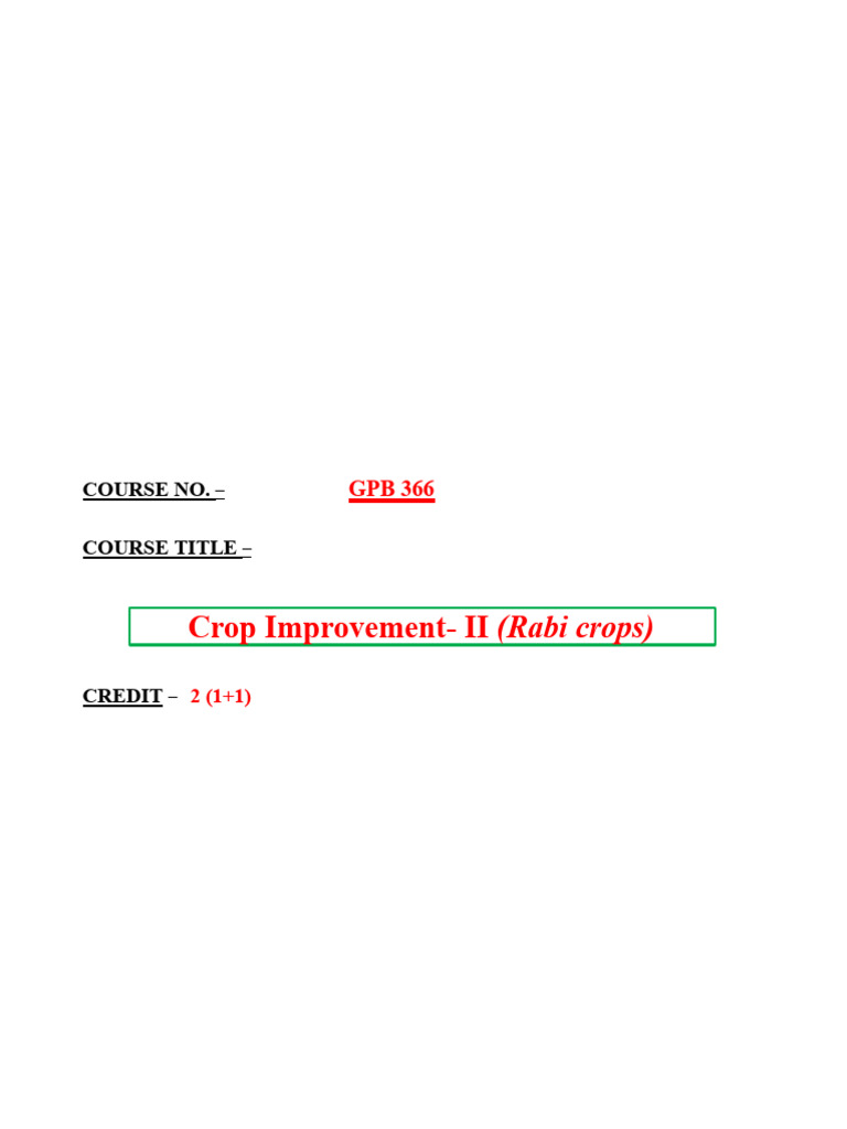 GPB 366 Printed Long Note | PDF | Barley | Plant Breeding