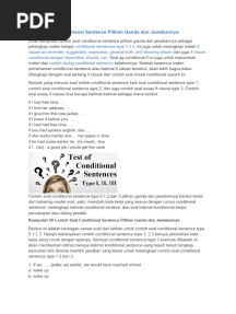 Contoh Soal Conditional Sentence Pilihan Ganda Dan Jawabannya