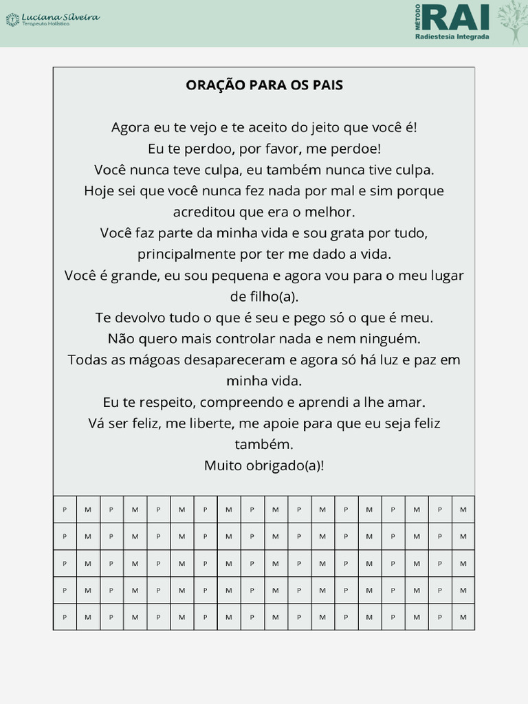 Oracao Para Os Pais | PDF