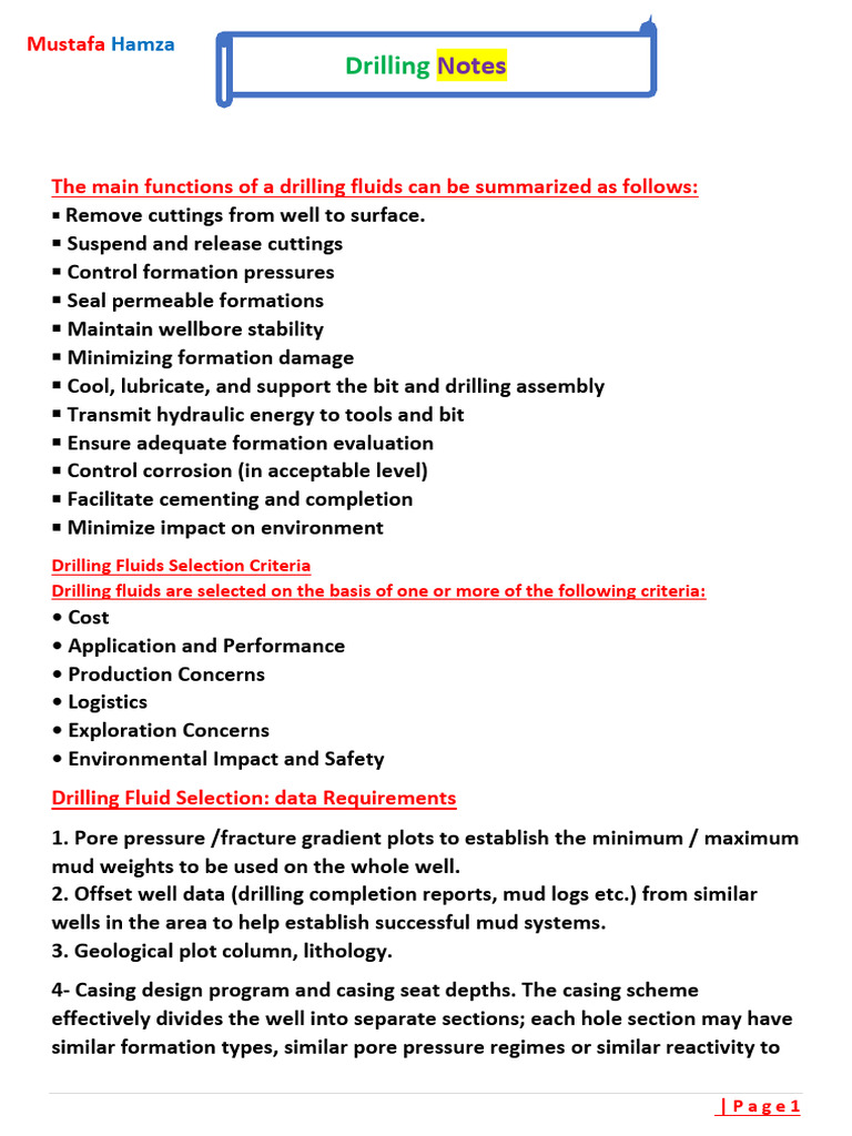 Drilling Fluids and Techniques Overview | PDF | Oil Well | Casing ...