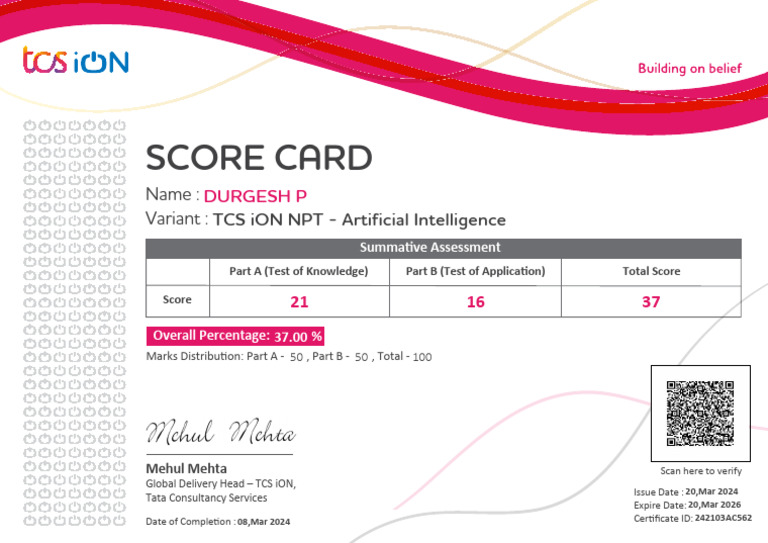 Score Card | PDF
