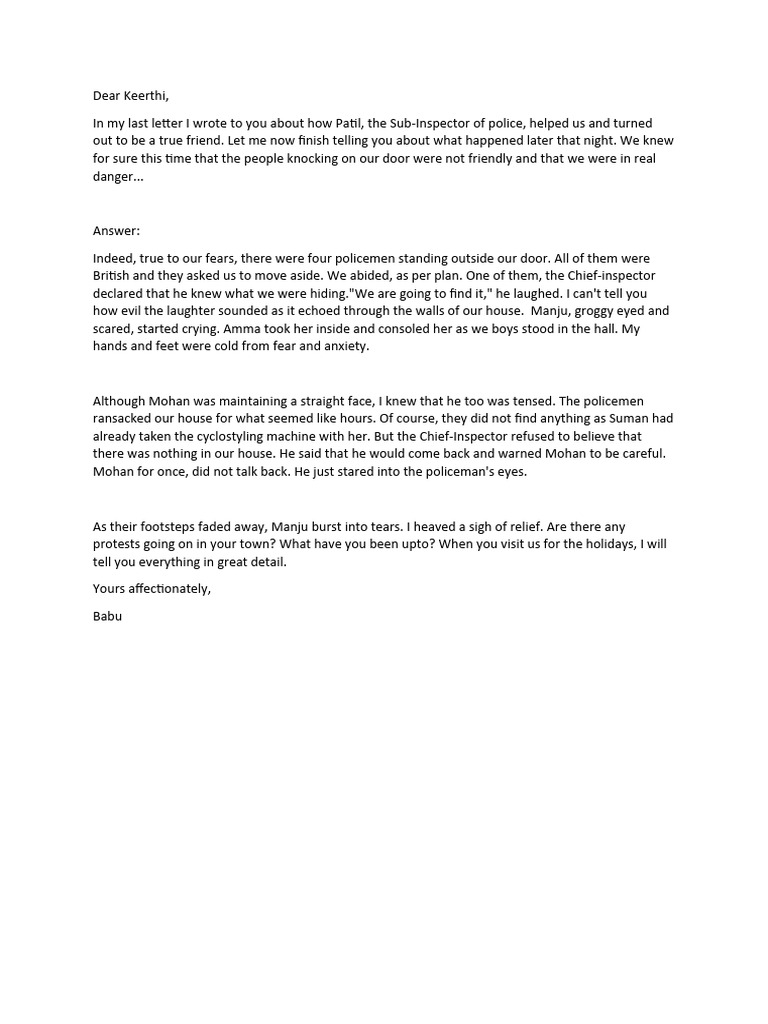 Class 8 letter writing pdf