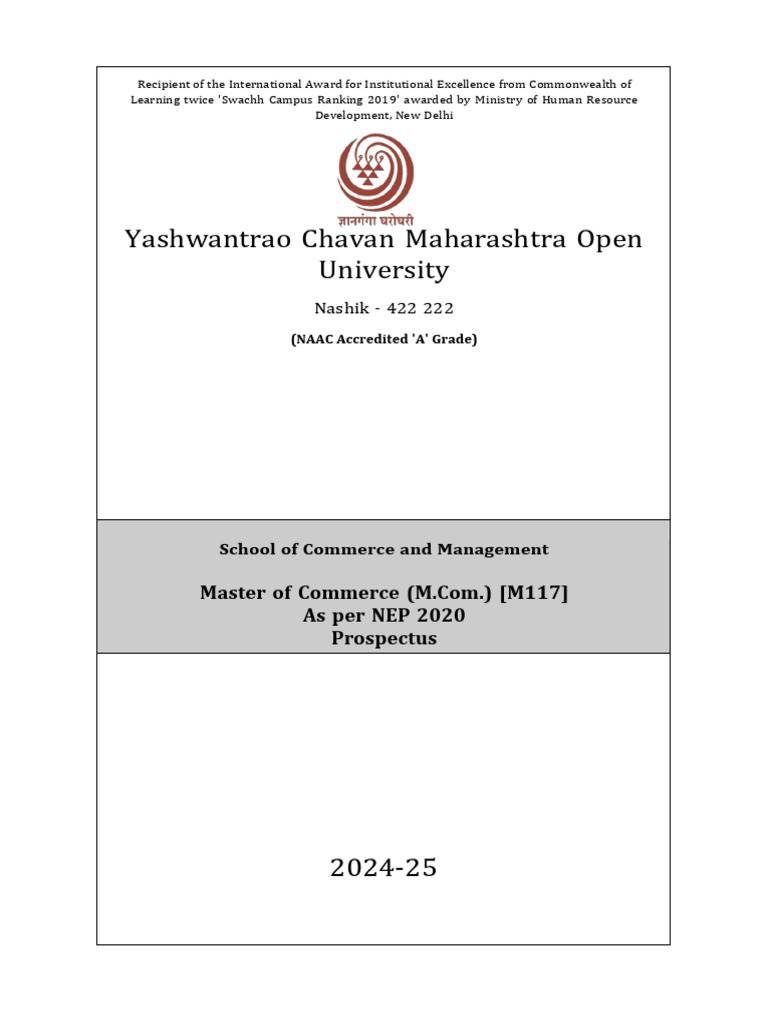 M117 MCom Propectus 2024 08062024 | PDF | Accounting | Credit