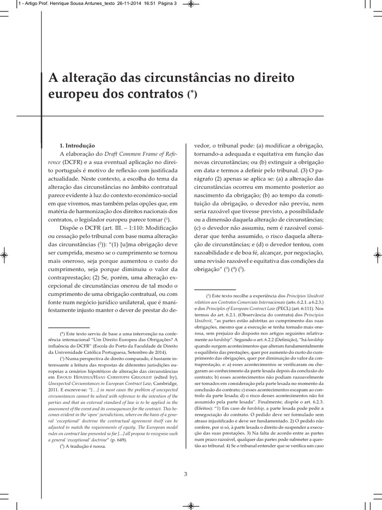 Alteração de Circunstâncias no DCFR | PDF | Fé | Justiça