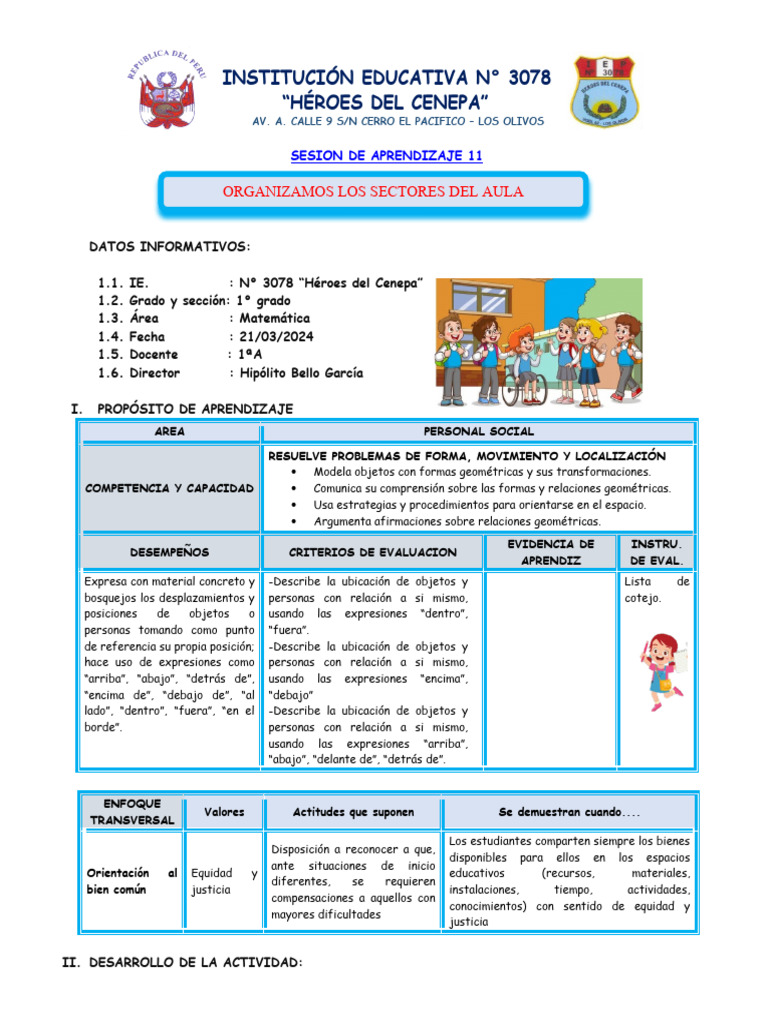 Aprendizaje de Matemáticas en 1° Grado | PDF | Salón de clases | Justicia