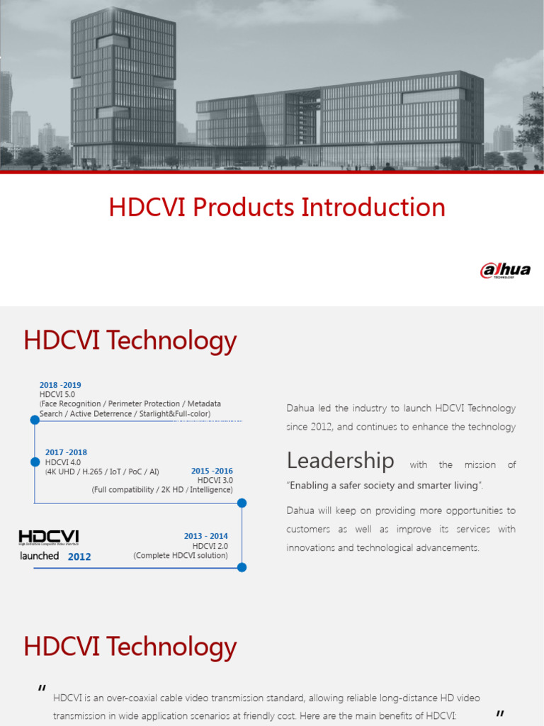 1.) Hdcvi Products Introduction - Done | PDF | Camera | Video