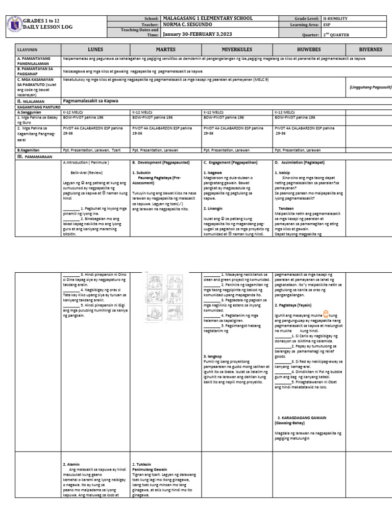 Esp 2 Q2 WK8 DLL | PDF