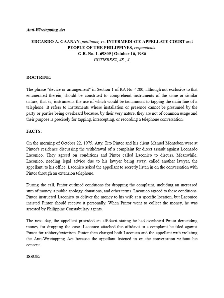 Gaanan vs Intermediate Appellate Court PDF Justice Crime Violence