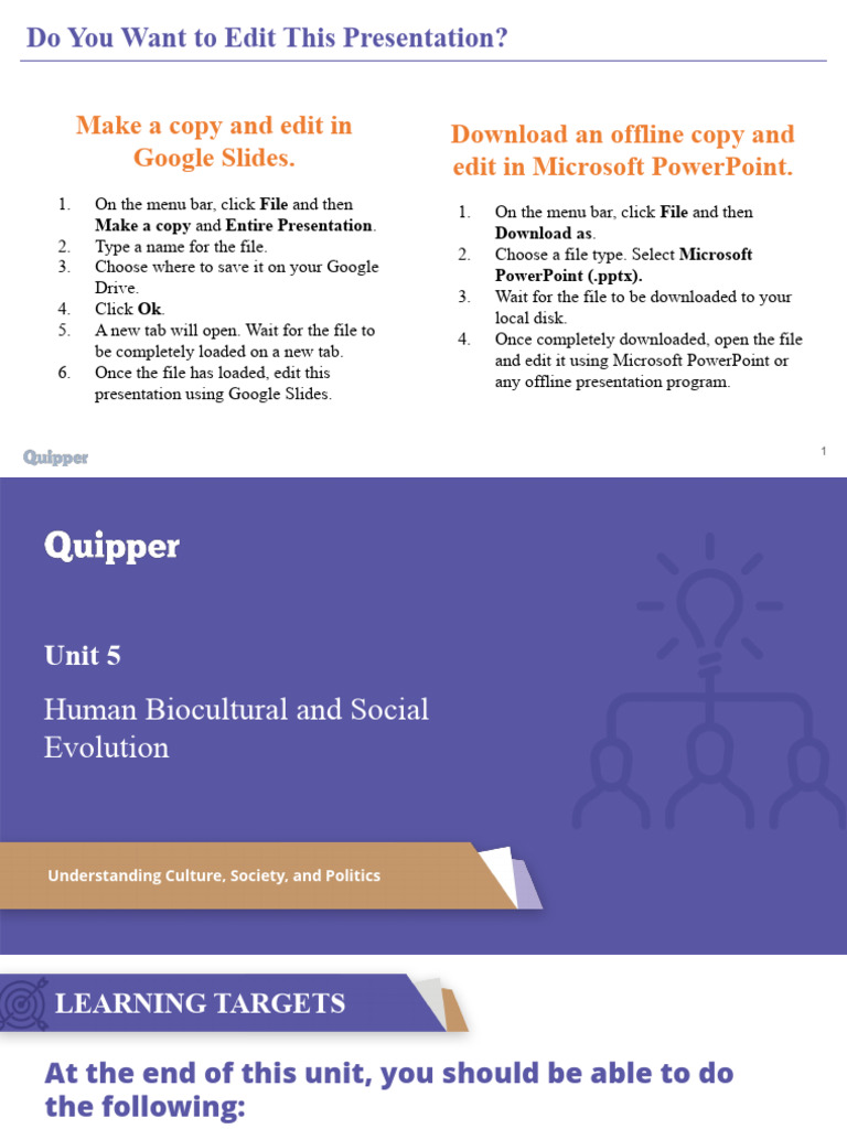 UCSP 11 - 12 Q1 0501 Biological Evolution of Man PS | PDF | Homo ...
