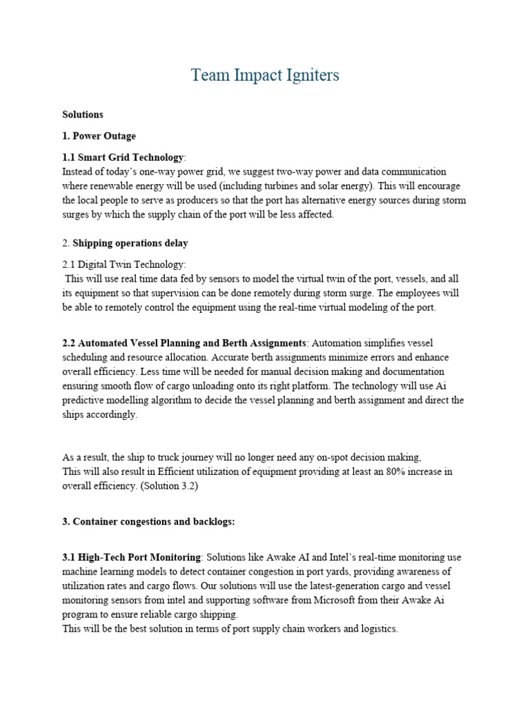 Team Impact Igniters Pdf Automation Artificial Intelligence