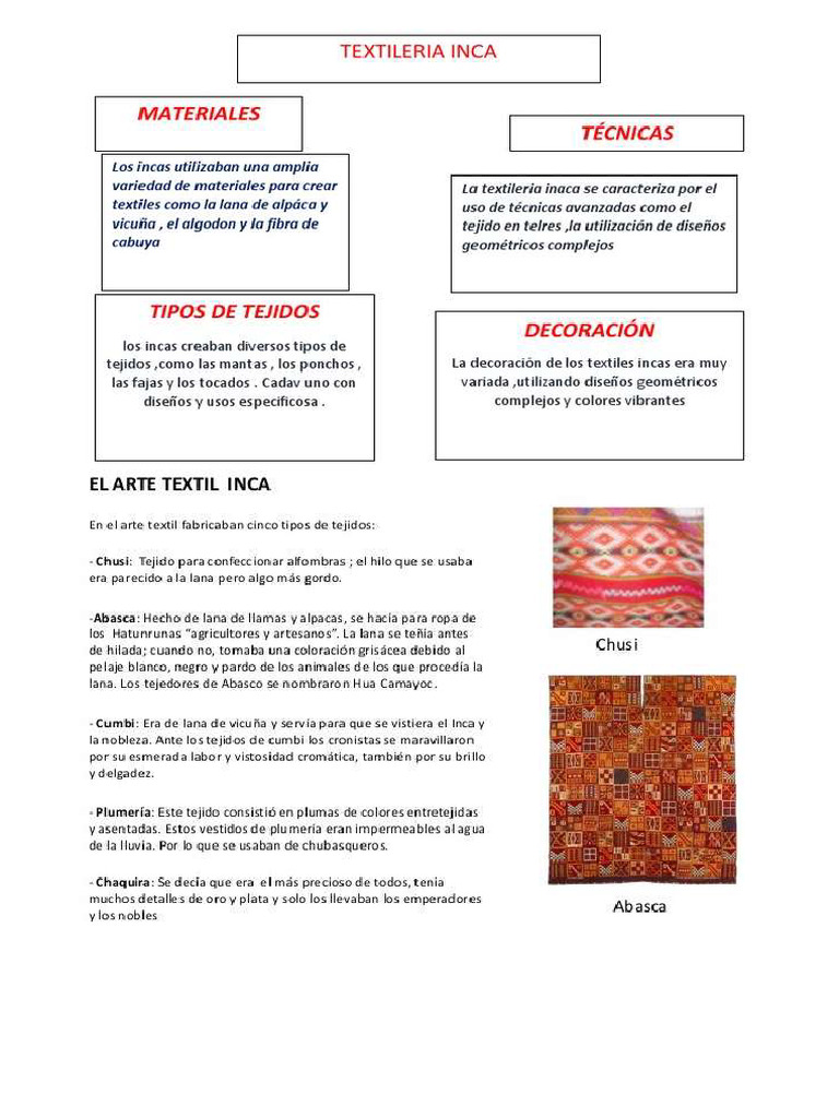 Textilería Inca | PDF