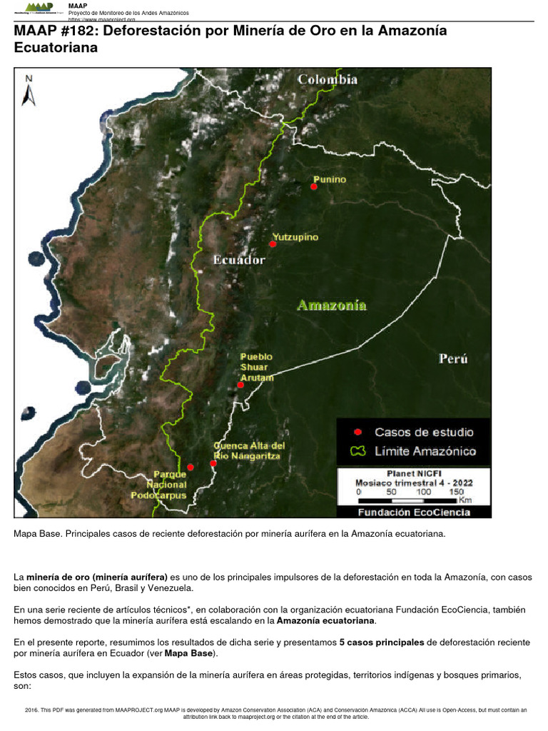 Deforestación por Minería de Oro en Ecuador | PDF | Ecuador | Selva ...