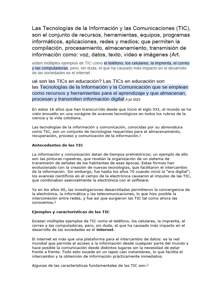 Impacto de las TIC en la educación | PDF | Tecnología de información y ...