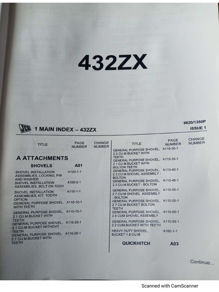 JCB Parts Book 432ZX | PDF