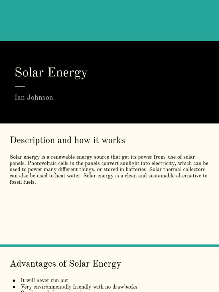 Solar Energy | PDF | Science & Mathematics | Technology & Engineering