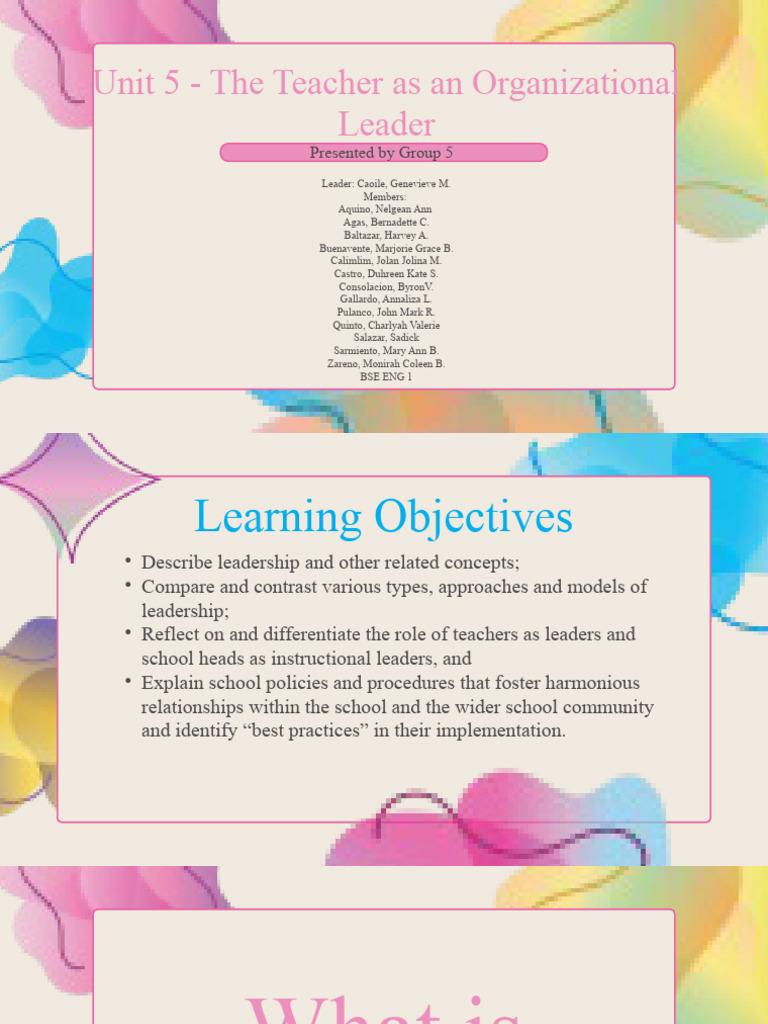 Teacher Leadership Styles and Practices | PDF | Leadership | Goal