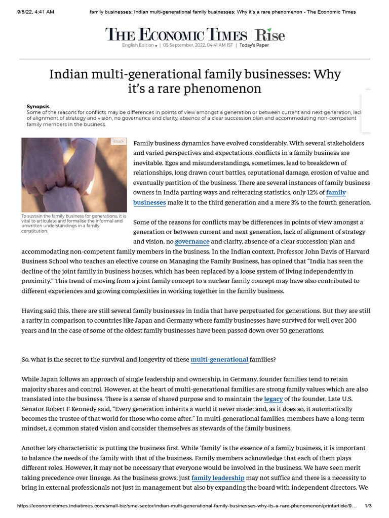 Indian Multi-Generational Family Firms | PDF | Governance
