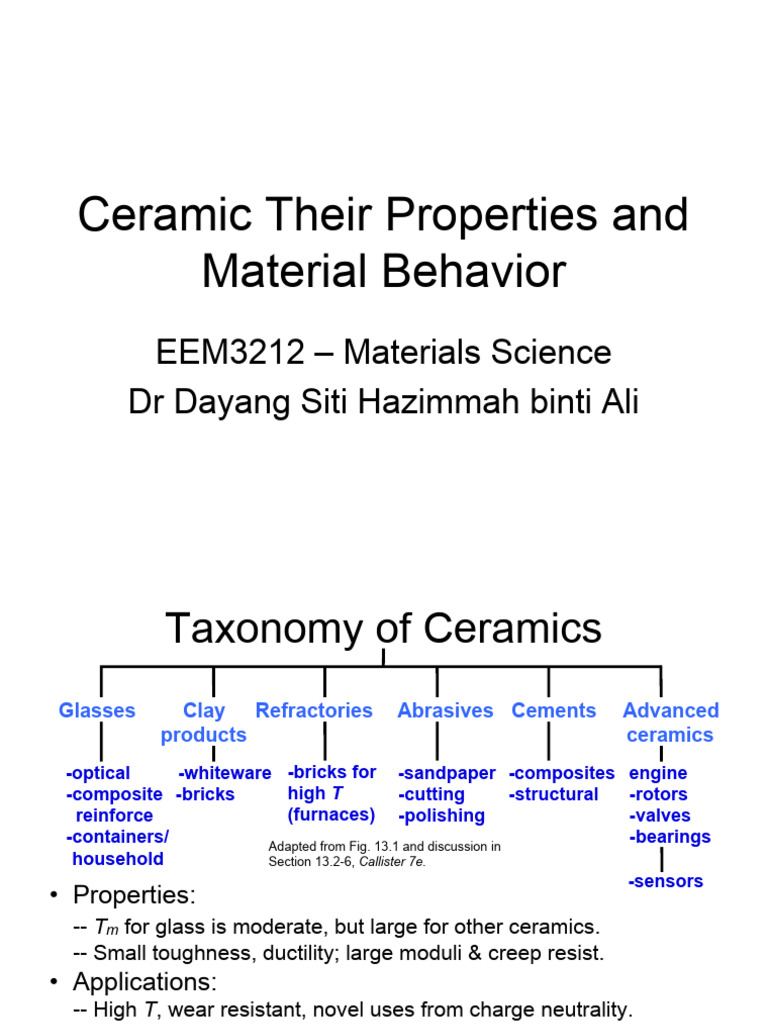 Ceramics Properties F2010 | PDF | Glasses | Ceramics