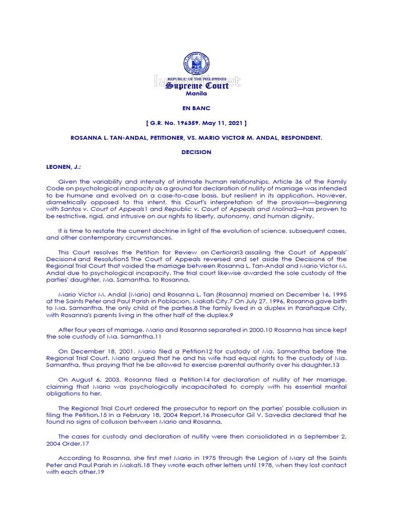 Tan andal vs andal pdf annulment marriage