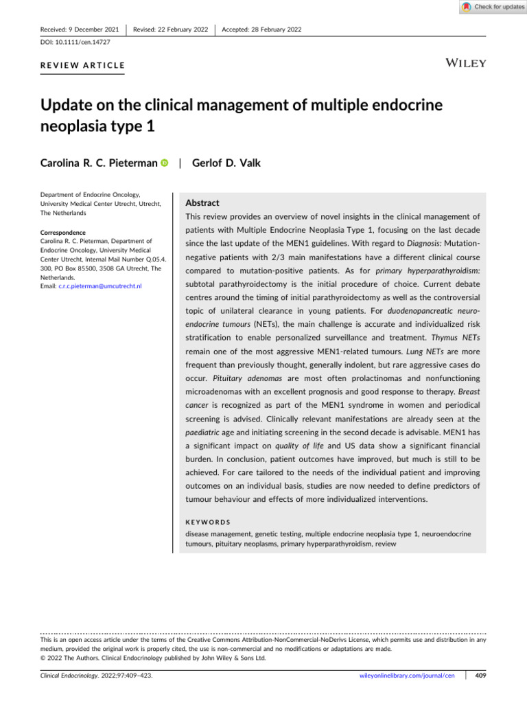 Clinical endocrinology 2022 pieterman update on the clinical