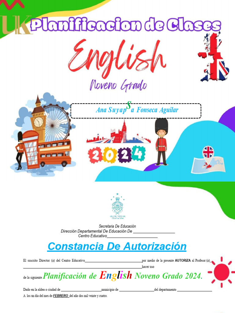 Planificación de Inglés 9° Grado 2024 | PDF | Idiomas del Reino Unido ...