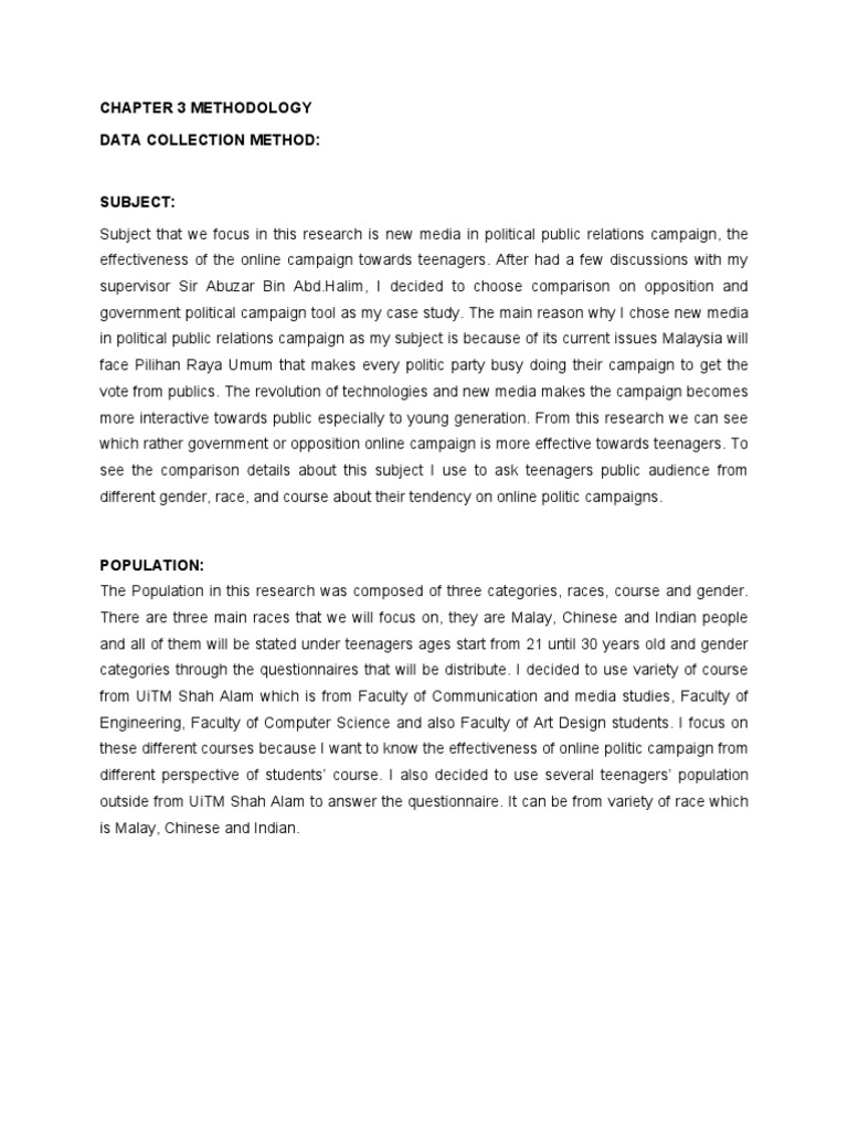 parts of research methodology chapter 3