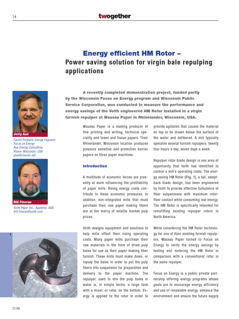 Twogether Article 21 en 14 HM Rotor | PDF | Pulp (Paper) | Paper