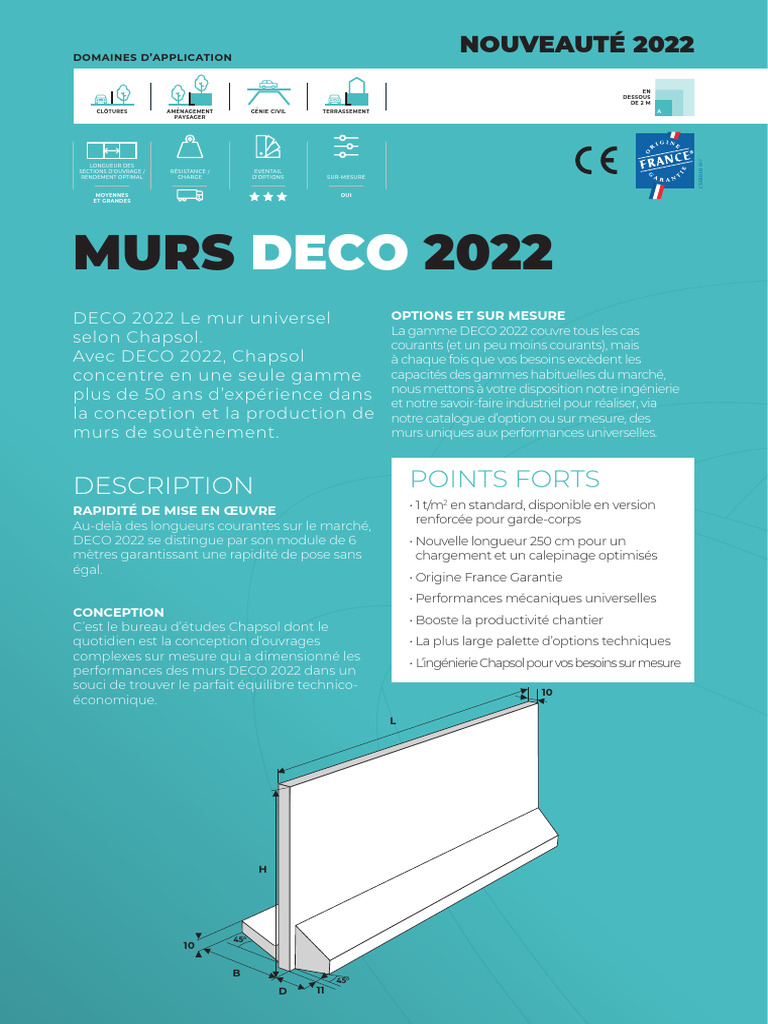 Murs DECO 2022 : Innovations et Options | PDF | Ingénierie | Ingénierie ...