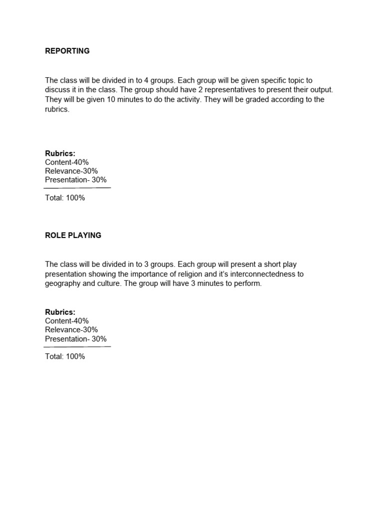 Instructions For Activities | PDF | General Fiction