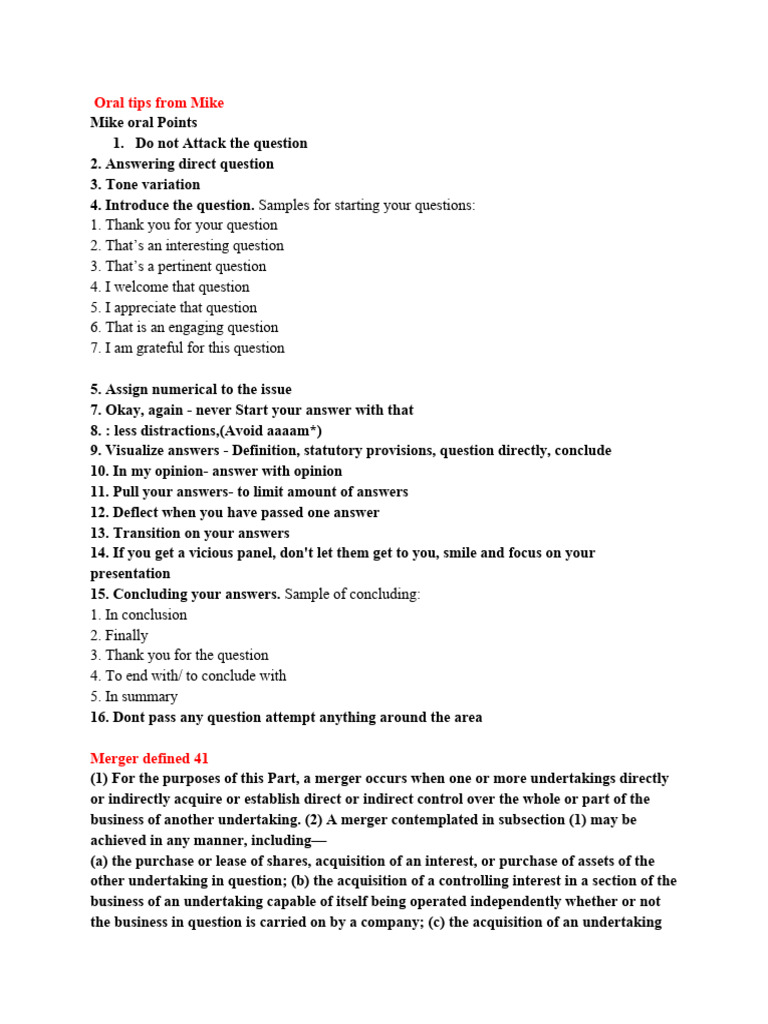 Oral Questions - 2020 | PDF | Burden Of Proof (Law) | Judgment (Law)