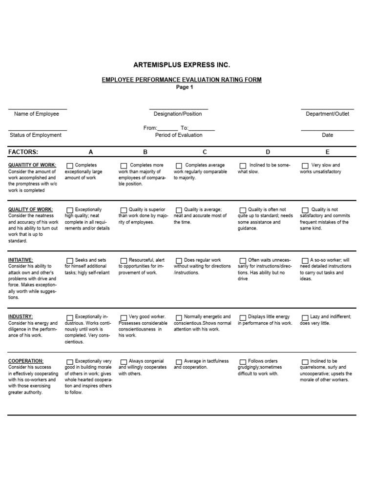 D - Ii - P. 1 & 2 - E. P. E. R. Form - (R. & F.) | PDF | Performance ...