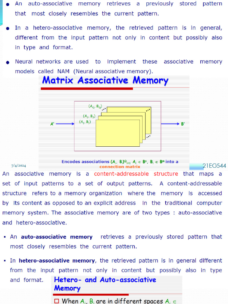 Hebb Association Matrix Analysis | PDF | Linear Algebra | Applied ...