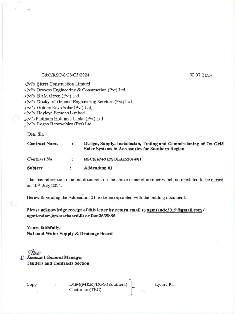 Solar 2024-01 Addendum 01 | PDF