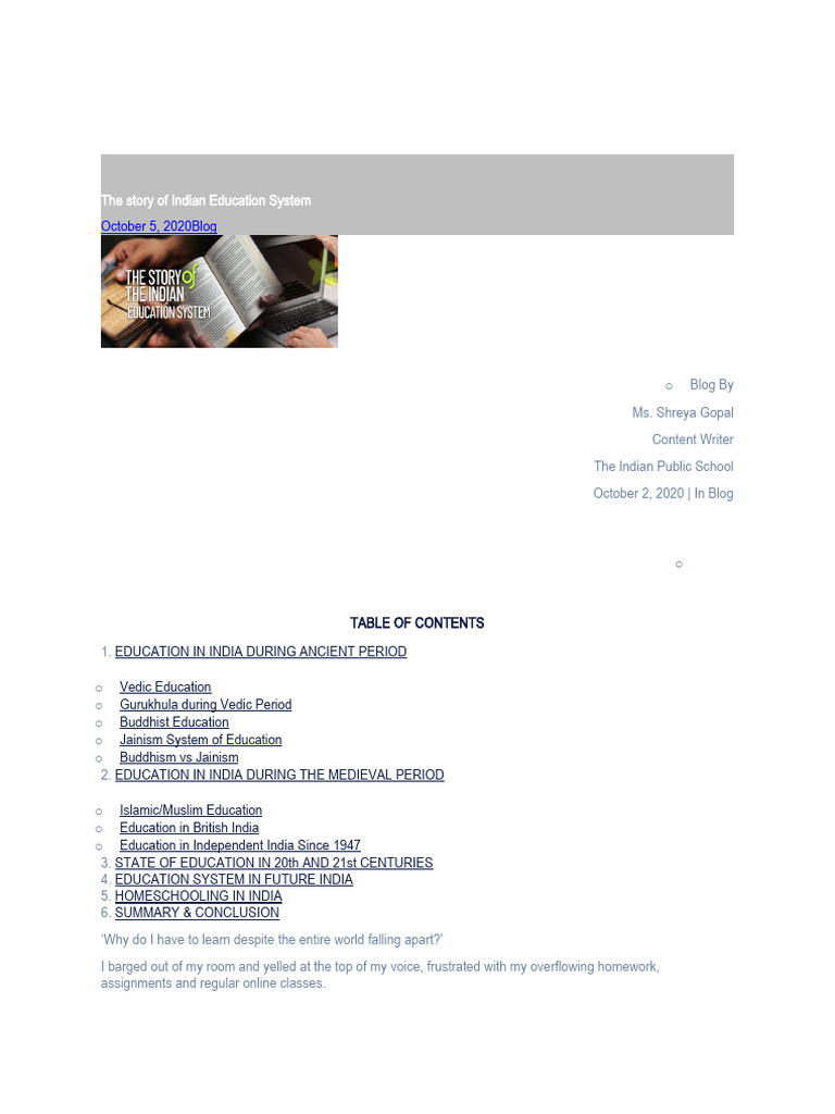 Evolution of Indian Education System | PDF | Vedas | Indian Religions