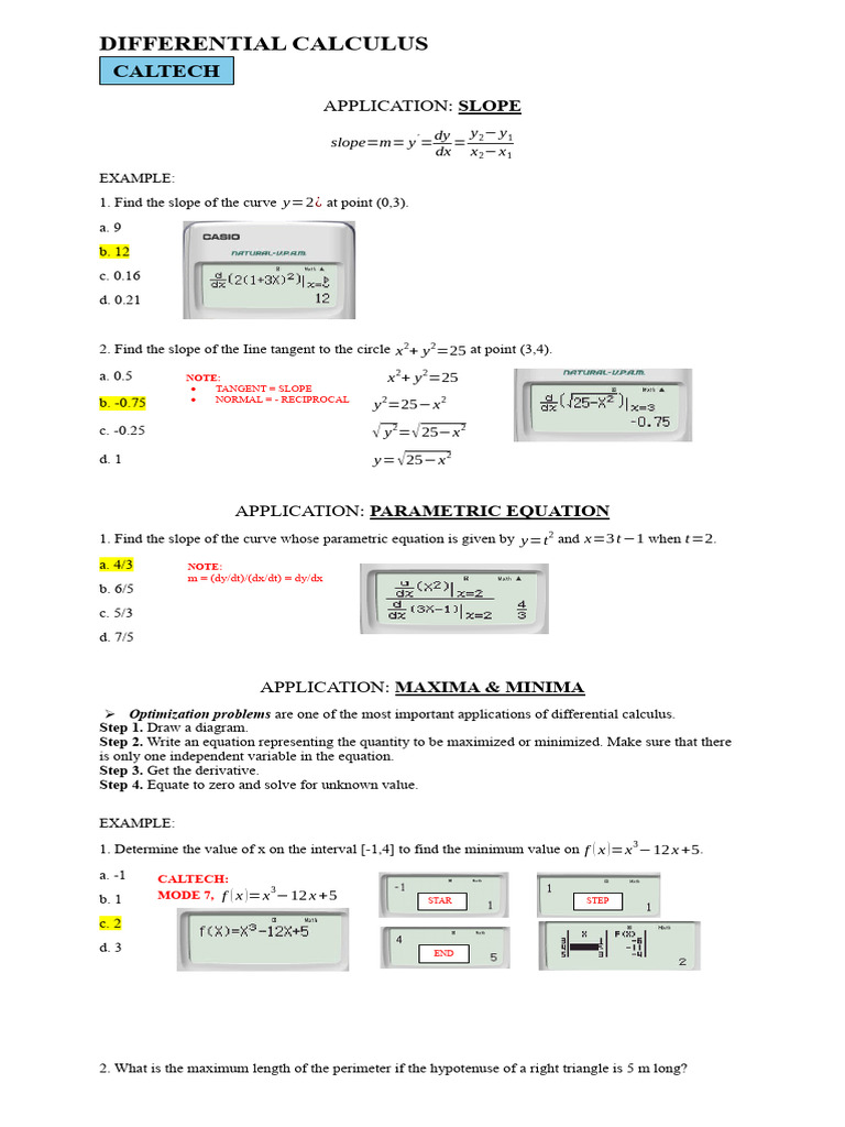 Diff Cal | PDF | Differential Calculus | Slope