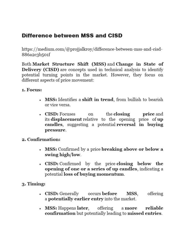 CISD vs MSS: Key Differences Explained | PDF | Finance & Money Management