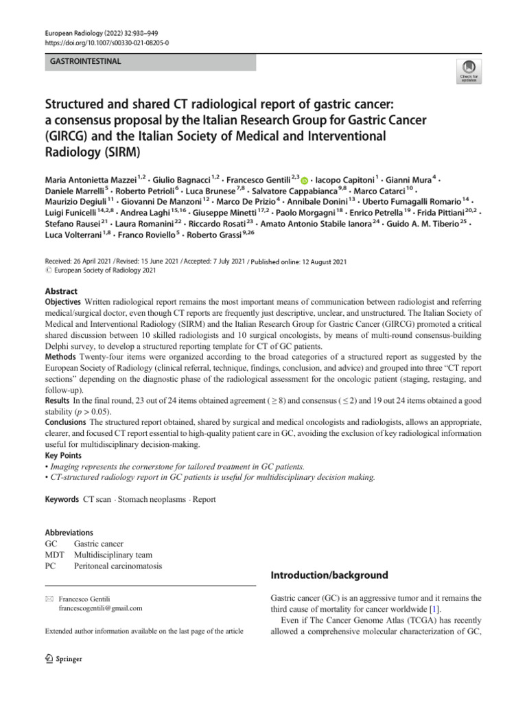 European Radiology (2022) 32:938-949 | PDF | Oncology | Radiology