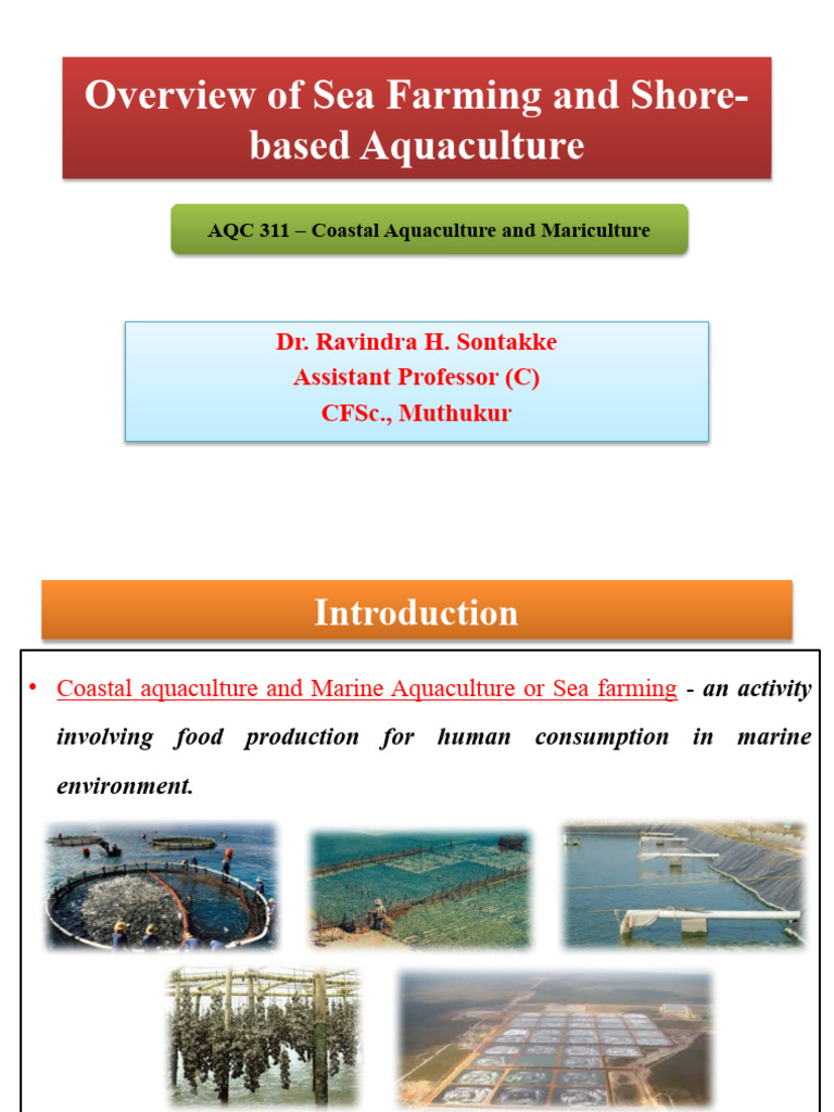 Overview Of Coastal Aquaculture And Mariculture World Pdf