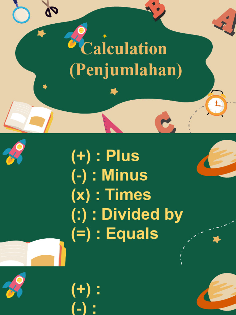 English Material For Kids: Calculation, Part of Body, Days, Months