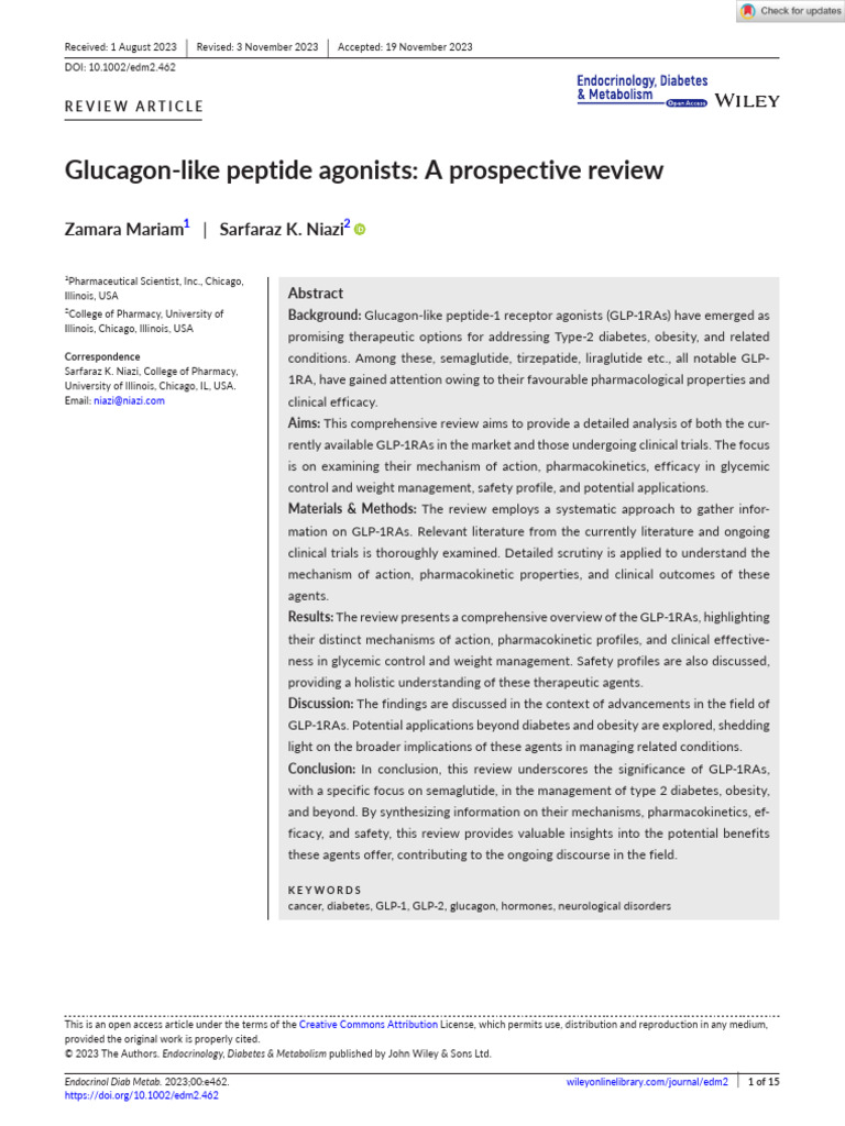Our Paper On Glp 1 Advances 1702608141 Pdf Insulin Biochemistry