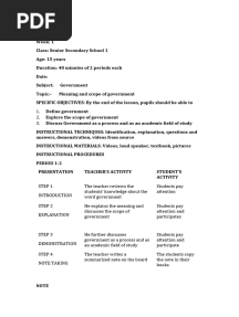 Government Lesson Note First Term SS1