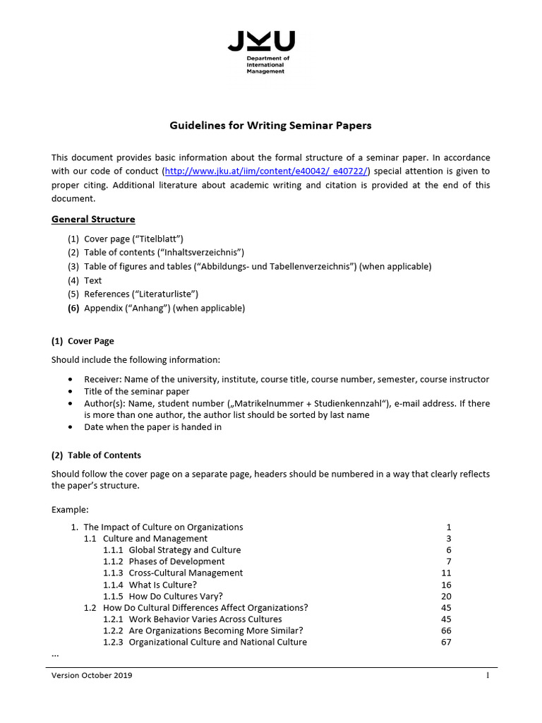 Seminar Paper Writing Guidelines | PDF | Citation | Plagiarism
