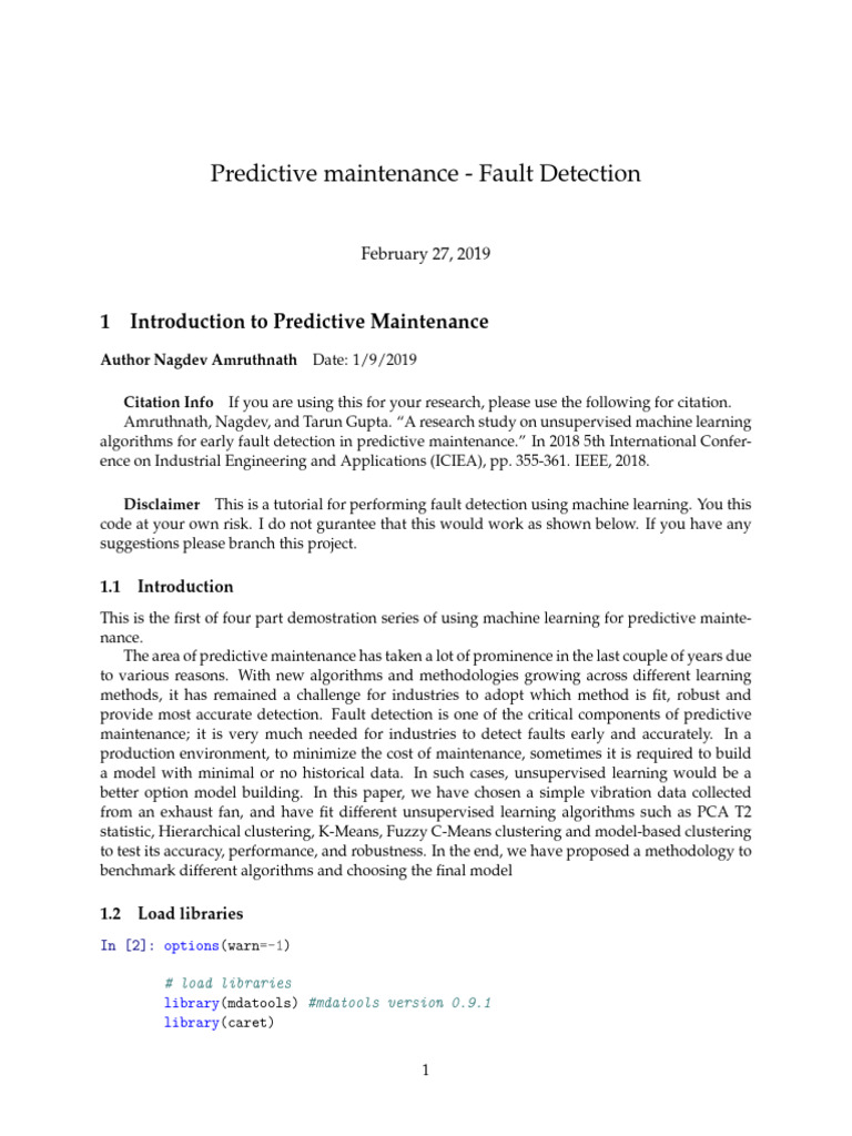 Predictive Maintenance: Fault Detection Techniques | PDF | Principal ...