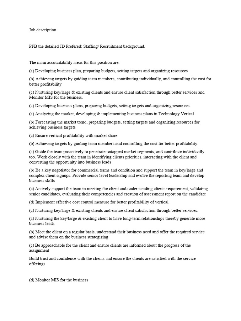 Business Development Manager JD | PDF | Business | Economies