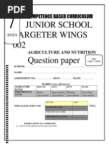 Agriculture and Nutrition Qss MD
