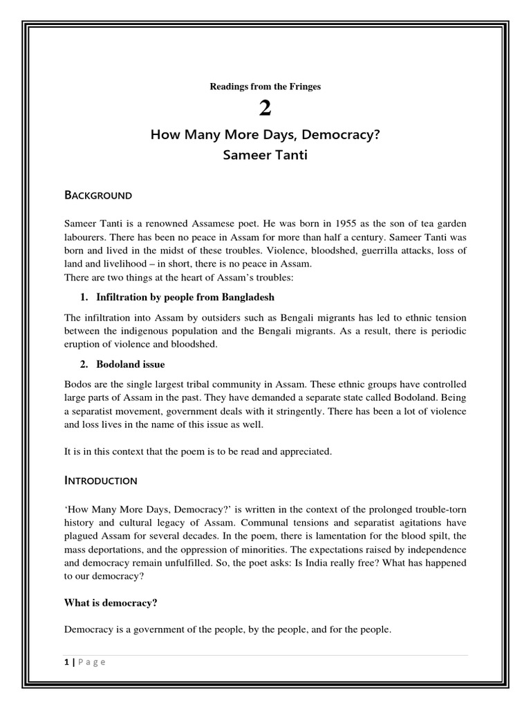 How many more days democracy complete notes pdf