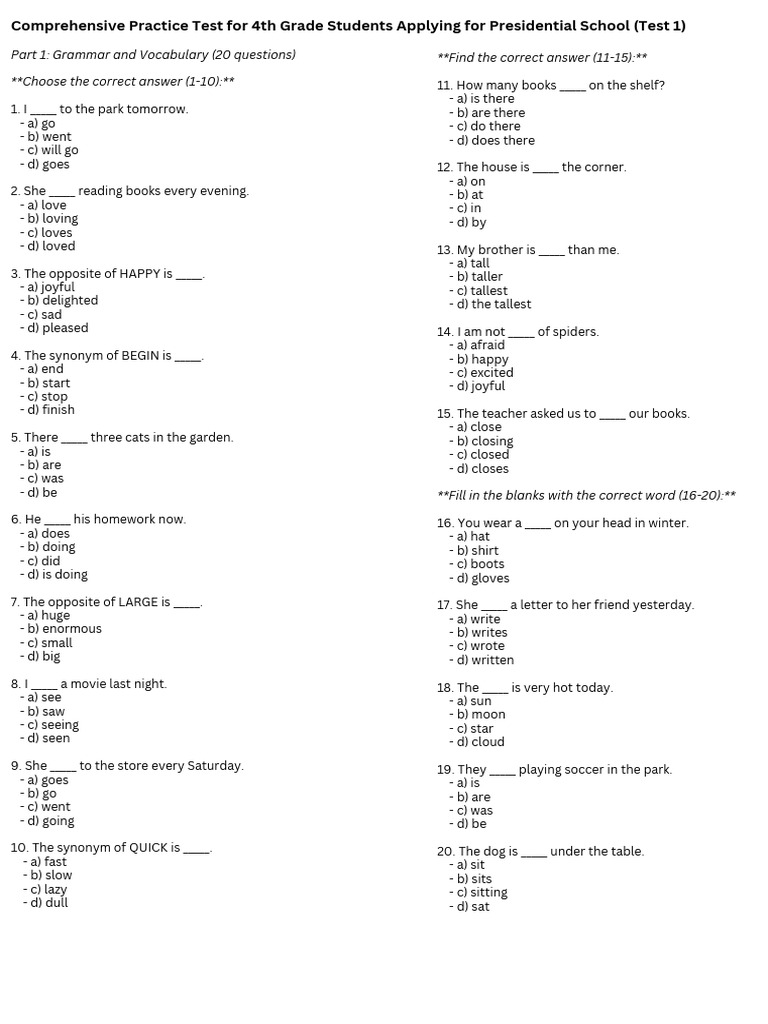 Practice Your Vocabulary 20