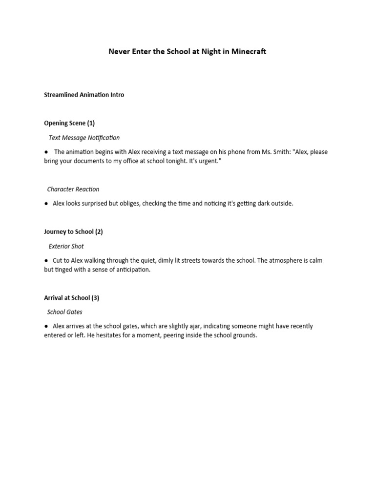 Never enter the school at night in minecraft script pdf stairs